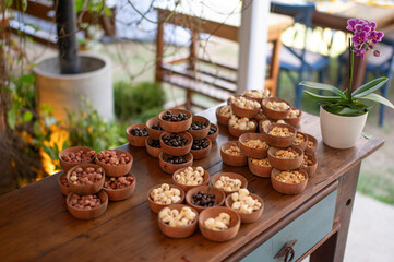 Casamento, buffet, decora&ccedil;&atilde;o, elementos, prato, mesa, alimentos, decorado, festa, debutante