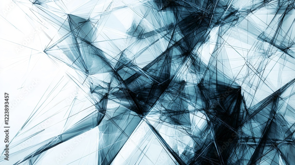 Poster abstract geometric digital network illustration with complex intersecting lines