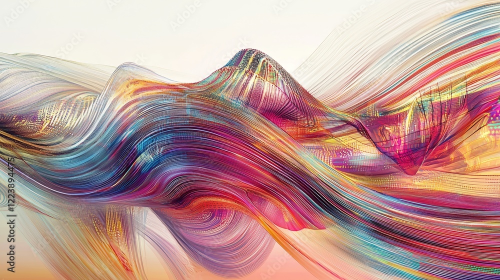 Poster whimsical lines of colorful data depicting the essence of abstract patterns