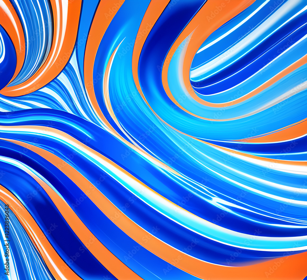 Poster bright orange blue multicolor colorful background mixed waves color gradient texture swirl spiral.ge