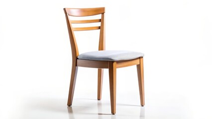 Mid-Century Modern Wooden Chair with Upholstered Seat