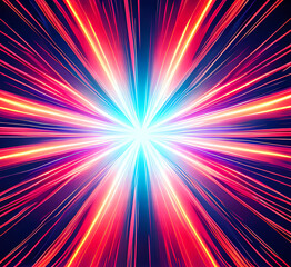 Obraz premium Red bright strip of light background abstract colorful background, bright neon rays and glowing lines. Pink yellow blue creative wallpaper.generative ai