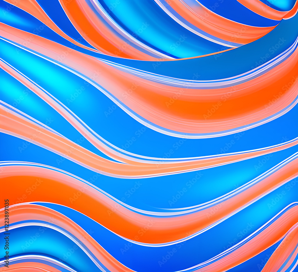 Poster bright orange blue multicolor colorful background mixed waves color gradient texture swirl spiral.ge
