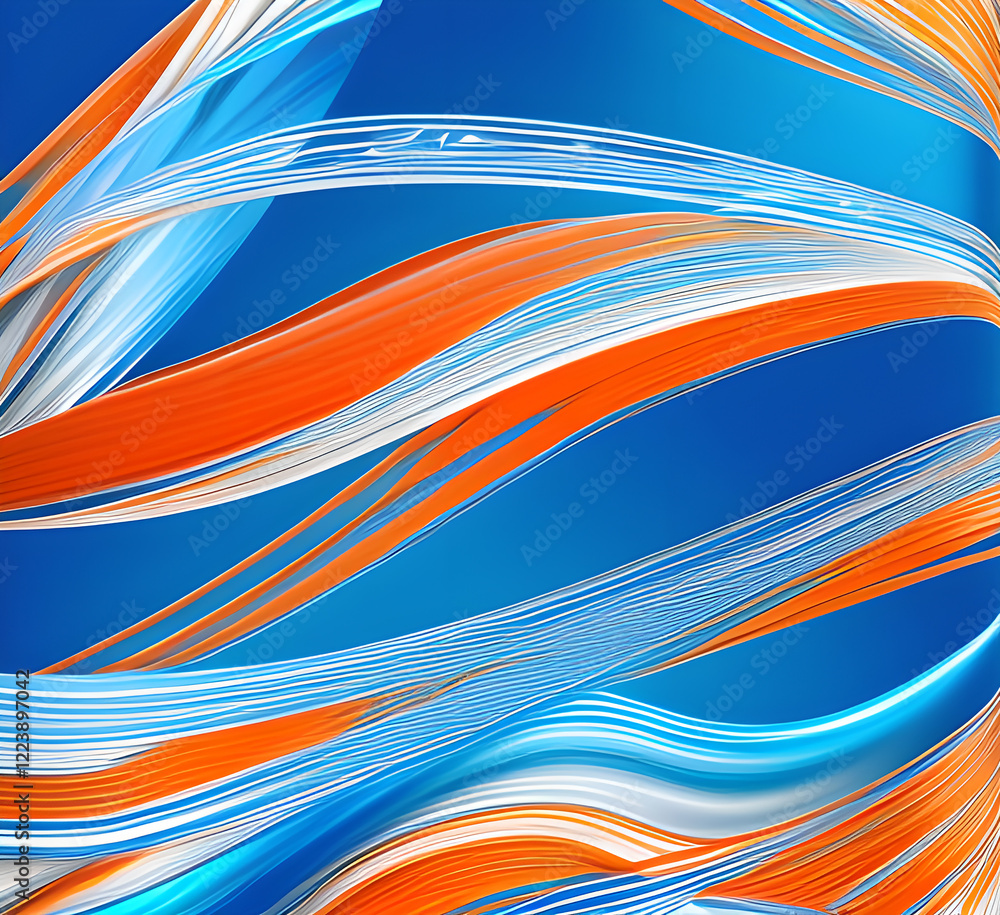 Poster bright orange blue multicolor colorful background mixed waves color gradient texture swirl spiral.ge