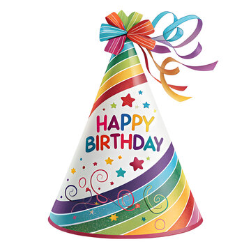 Birthday party hat isolated on white background.PNG transparent
