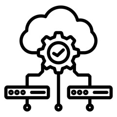 Cloud Service icon with line style