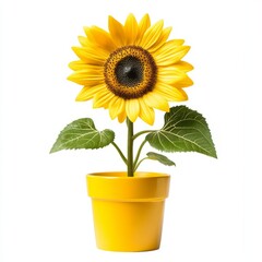 Obraz premium A vibrant sunflower in a cheerful yellow pot.
