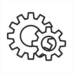 Gear icon vector art illustration. 