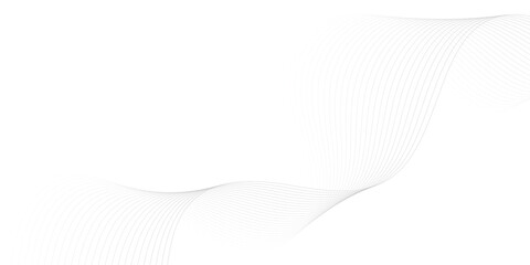 Fototapeta premium Undulate gray wave swirl. frequency soundwave; twisted curve lines with blend effect. Technology, data science, geometric border pattern. Isolated on white background. Vector illustration 