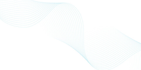 Abstract wave element for design. Digital frequency track equalizer. Stylized line art background. Vector illustration. Wave with lines created using blend tool. Curved wavy line, smooth stripe. 