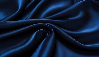 Fototapeta premium Abstract dark blue background. Silk satin. Navy blue color. Elegant background with space for design. Soft wavy folds. 8