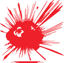 explotion smoke firecartoon illustration.