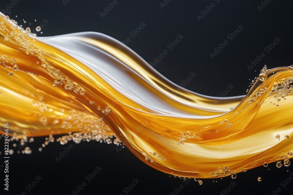 Aufkleber liquid splash creating dynamic shapes against a black background with high contrast and fluid motion