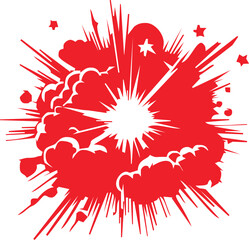 explotion smoke firecartoon illustration.