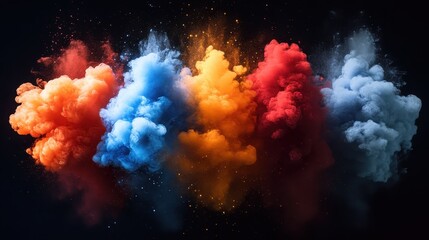 Colorful clouds in a bright blue sky during sunset creating a stunning natural landscape view