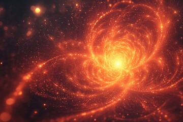 Fototapeta premium Fiery cosmic swirl, glowing nebula