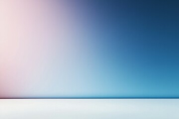 Blue and pink background with a white wall