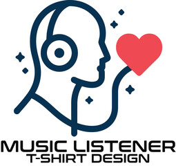 Obraz premium Music Listener Vector Logo Design