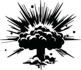 explotion smoke firecartoon illustration.
