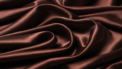 Obraz premium Shiny Silk Satin on Dark Chocolate Background – Premium Luxury and Elegance. 4