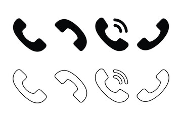 Fototapeta premium phone icons set vector illustrations.
