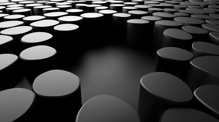 Fototapeta premium Abstract Black Cylinders Creating a Unique Pattern
