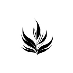 Obraz premium Elegant Monochrome Plant Illustration: Simple Floral Design, Minimalist Botanical Vector Graphic