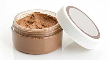 Brown Cream in Jar with Lid