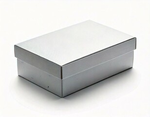 Naklejka premium Closeup view closed white shoe box isolated on white background