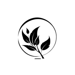 Fototapeta premium Elegant Plant Silhouette: Black and White Botanical Branch Design. Minimalist Nature-Inspired Vector Graphic, Perfect for Logos and Illustrations.