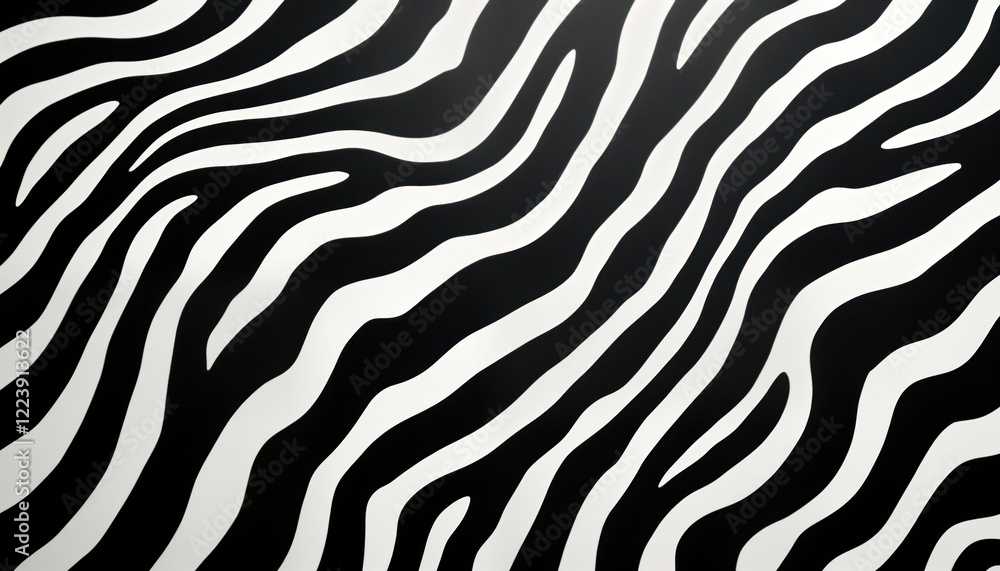 Aufkleber Abstract zebra pattern design. Black and white stripes create dynamic effect. Stylish and modern texture perfect for various creative projects. This design evokes nature with modern artistic twist.