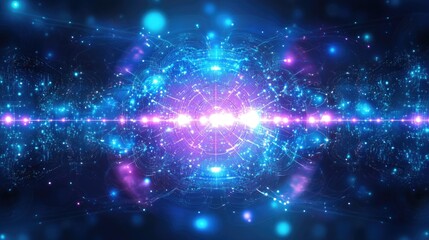 Abstract Cosmic Energy Stream: A Digital Art Exploration of Vibrant Nebulae and Celestial Connections