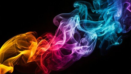 Obraz premium 煙のイメージ カラフル グラデーション 16:9サイズ AI生成素材