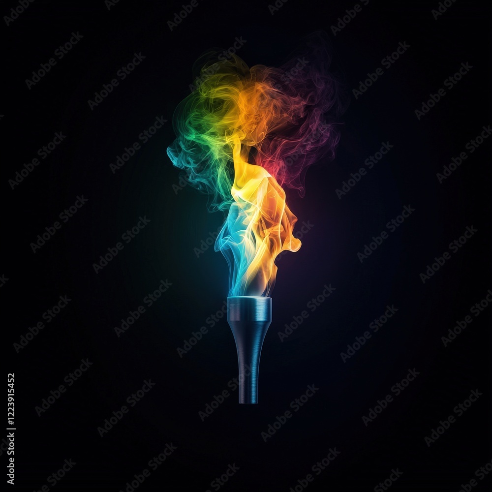Poster a symbolic rainbow flame lighting up a unity torch.