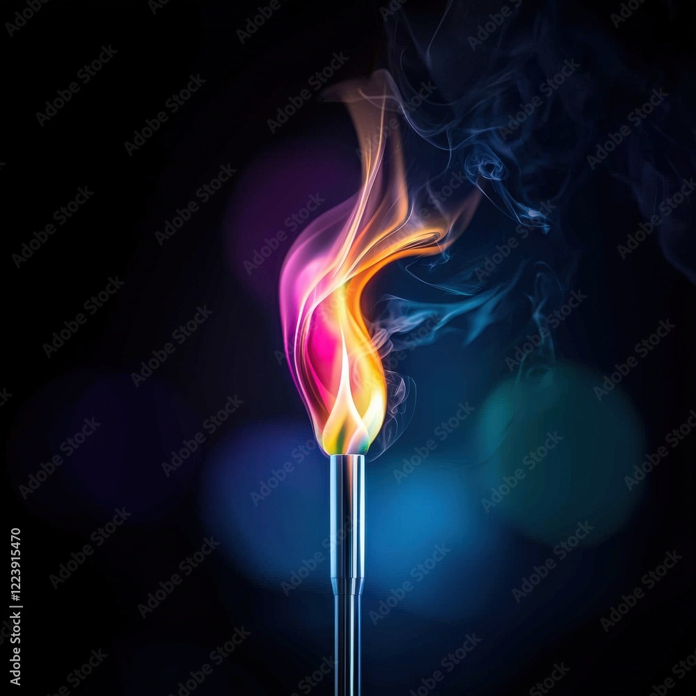 Poster a symbolic rainbow flame lighting up a unity torch.