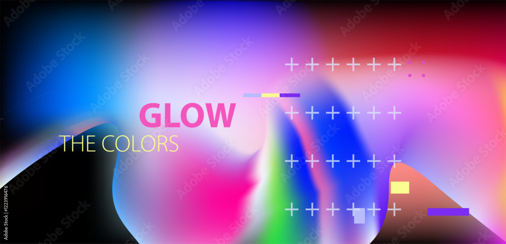 Poster trendy aura style background with light neon colorful blurred gradient. modern wallpaper design for 