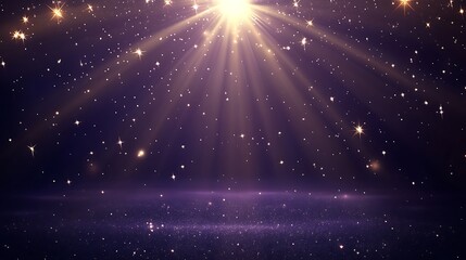 Fototapeta premium Celestial Lights Shine Brightly Over Glittering Dust