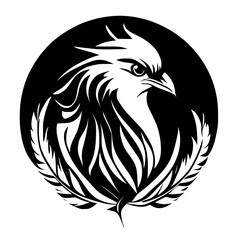 Fototapeta premium Majestic Eagle: Black and White Bird Vector Graphic, Wildlife Symbol