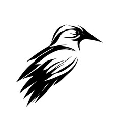 Obraz premium Abstract Bird: Black and White Avian Illustration - Stylish Vector Graphic Design