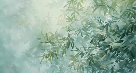 a painting of willow branches