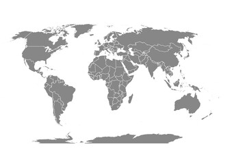 map of the world in grey theme