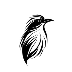 Fototapeta premium Elegant Monochrome Bird Illustration: A Stylized Avian Design