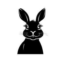 Adorable Black Bunny Silhouette: A Charming and Cute Animal Illustration
