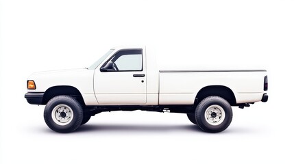 Fototapeta premium White Pickup Truck Isolated On White Background