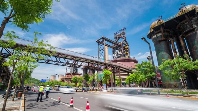 Beijing Shougang Park blast furnace timelapse