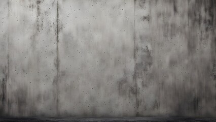 Fototapeta premium High-resolution image of a textured grey concrete wall with subtle discoloration and a dark floor, ideal for background or design projects.