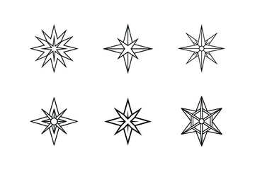 epiphany star line art vector illustration