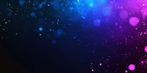 Obraz premium Blurred blue and purple gradient softening into luminous bokeh spots, generating ethereal visual texture with glowing light elements