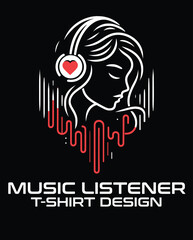Music Listener Vector Logo Design