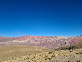 Mountains with stratified, folded and colored rocks of the Serra do Hornocal in Argentina